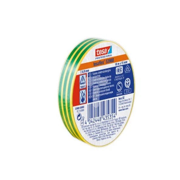 Tesa Bant Elektrik Izolasyon Yeşil & Sarı Çizgili 10x15 53988-00080 ürün görseli 1