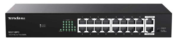 Tenda SG118PC SG118PC 18 Port Gigabit PoE Switch 100-100-1000 167W ürün görseli 1