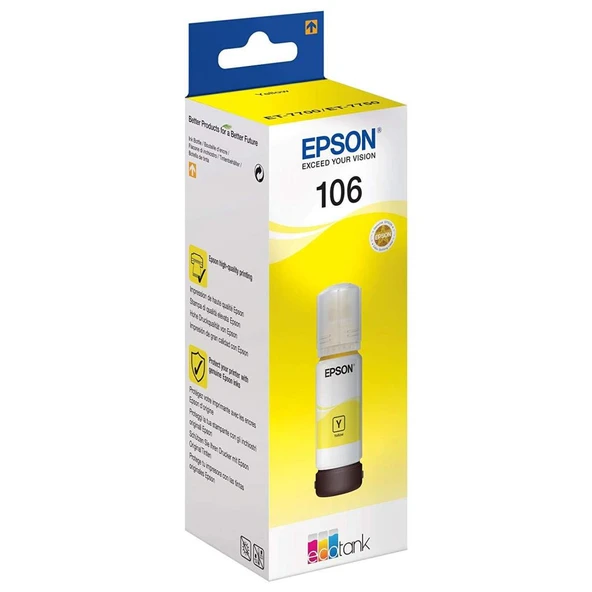 Epson 106 Yellow Sarı Şişe Mürekkep T00R440 L7160-7180 ürün görseli 1