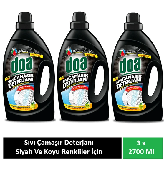 Doa Sıvı Çamaşır Deterjanı Siyah ve Koyu Renkler 3 x 2700 Ml ürün görseli 1