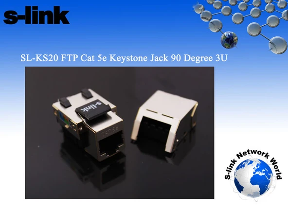 S-link SL-KS20 FTP CAT5E Kestone Jack3U 90 Dek ürün görseli 1