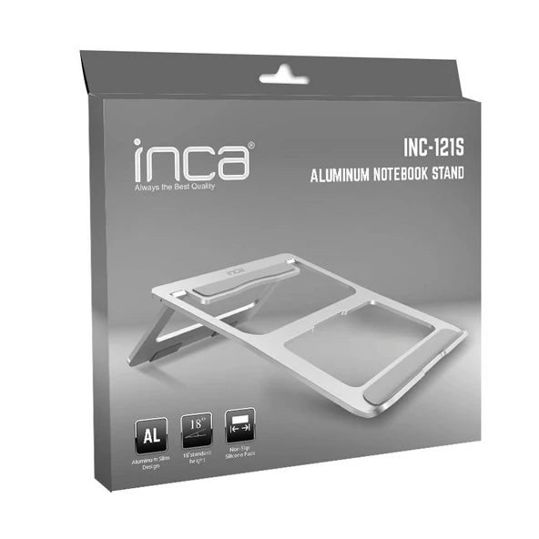 Inca Inc-121s Alimünyum Notebook Standı Gümüş Renk ürün görseli 1