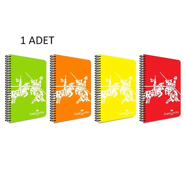 Faber Castell Defter Knights Neon Pp Kapak Spiralli 100 Yaprak Kareli 5075000455000 ürün görseli 1