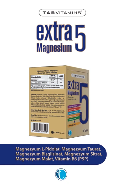 Tabvitamins Extra5 Magnesium 60 Kapsül - Resim 2