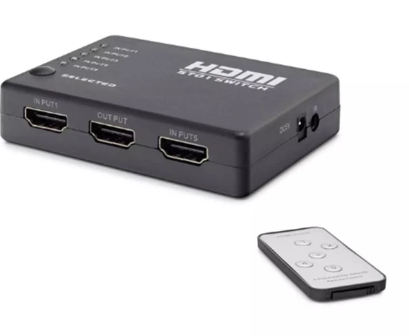 Hadron Hdx1272  5 Port Hdmi Switch 5Giriş 1Çıkış Kumandalı ürün görseli 1