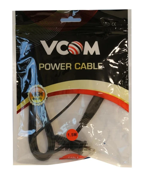 Vcom CE033-1.5MT Amerikan Uçlu Teyp Power Kablosu ürün görseli 1