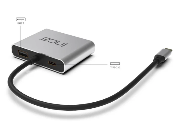 Inca ITPC-4 T Usb C To 2x Hdmı 4K USb 2.0+Pd - Resim 2