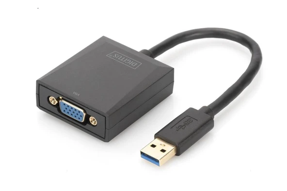 Digitus DA-70840 USB 3.0  -  VGA Grafik AdaptörüGiriş: 1 x USB 3.0 USB-A  1 x VGA (HD15) ürün görseli 1