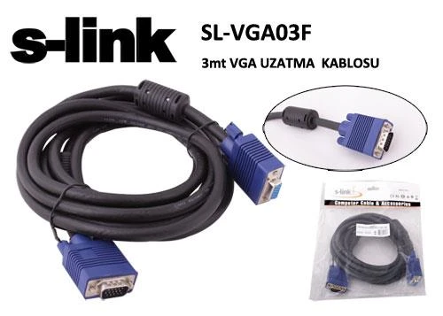 S-link SL-VGA03F 3mt e-d Ekran Kartı Vga Uzatma ürün görseli 1