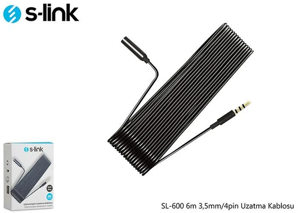 S-link SL-600 6m 3,5mm-4pin Uzatma Kablosu ürün görseli 1