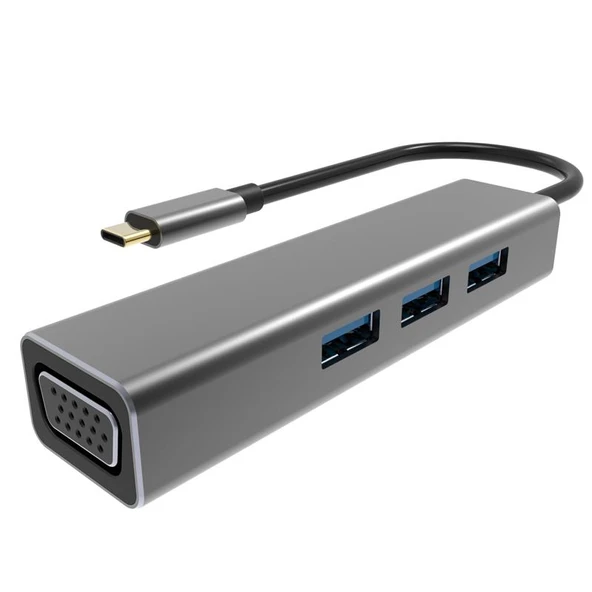 Vcom DH319 Type-C To Usb 3.0-3 Vga Çevirici ürün görseli 1