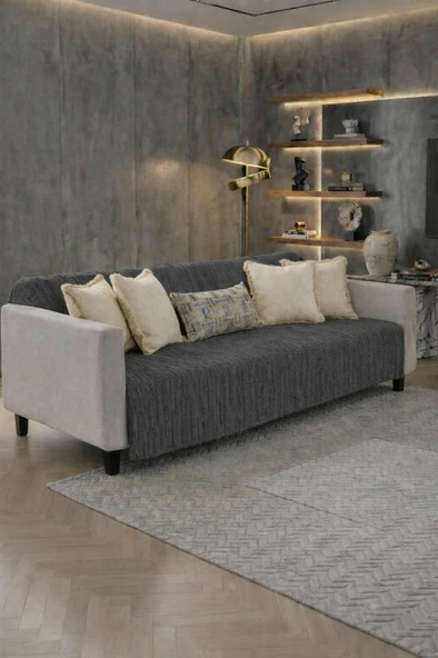 Lavinya Polar Koltuk Örtüsü 170x210 Cm Koyu Gri ürün görseli 1