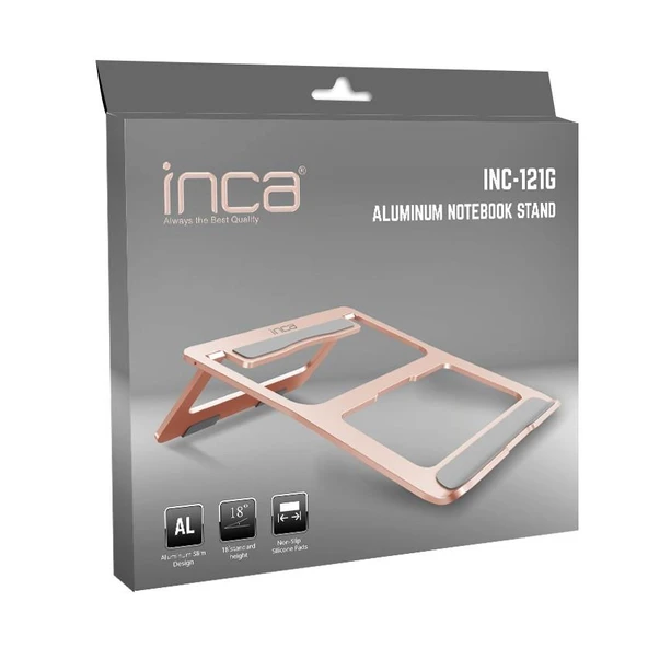 Inca Inc-121G Alimünyum Gold Rengi Notebook Standı ürün görseli 1