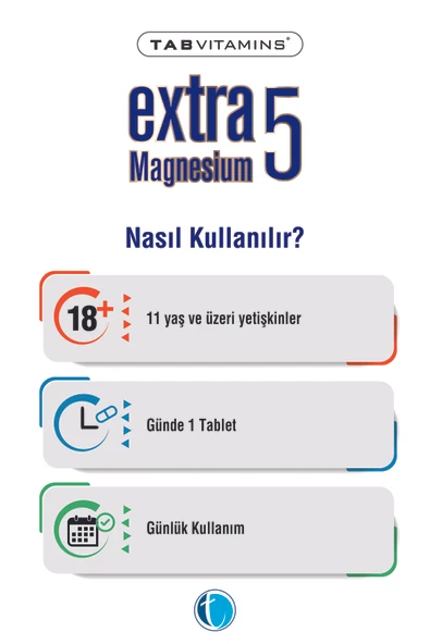 Tabvitamins Extra5 Magnesium 60 Kapsül - Resim 4