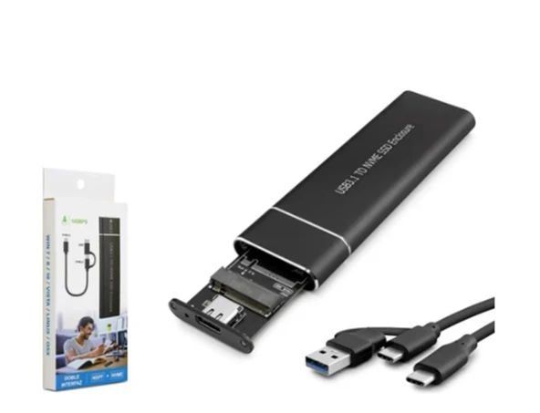Hadron Hdx1768 Ssd Kutu Type-C3.1 + Usb3.0 Nvme M2 ürün görseli 1