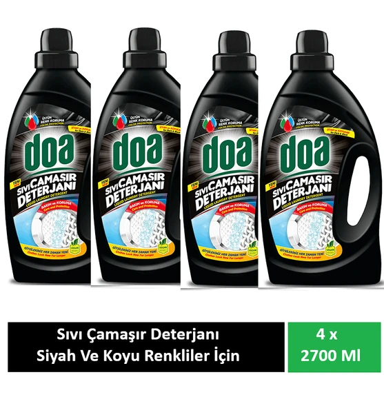 Doa Sıvı Çamaşır Deterjanı Siyah ve Koyu Renkler 4 x 2700 Ml ürün görseli 1