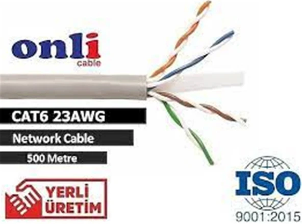 Onli ER-6002 U-UTP 23 AWG CCA CU 500 Metre Cat6 Kablo ürün görseli 1