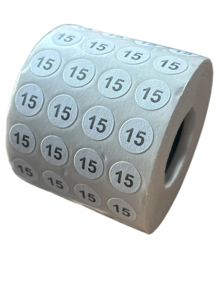 15NO Yapışkanlı Sticker Etiket Beden Etiketi (5000 ADET) ürün görseli 1