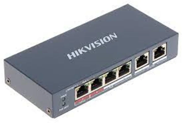 Hikvision DS-3E0106P-E-M 4 Portlu 10-100 Fast Ethernet Switch- 4 Port Poe 35W ürün görseli 1
