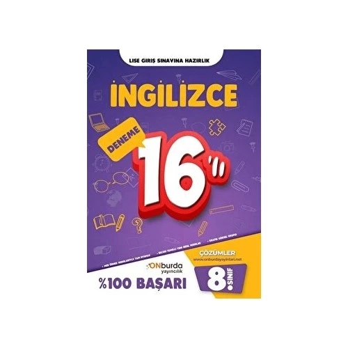 Onburda 8.Sınıf İngilizce 16 Deneme ürün görseli 1