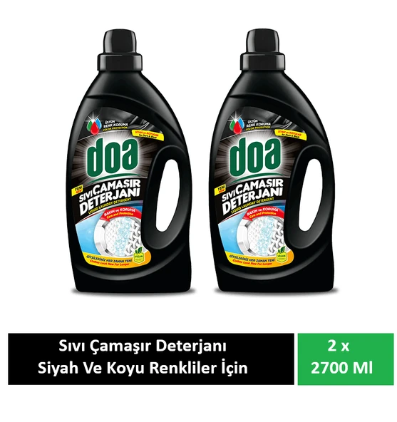 Doa Sıvı Çamaşır Deterjanı Siyah ve Koyu Renkler 2 x 2700 Ml ürün görseli 1