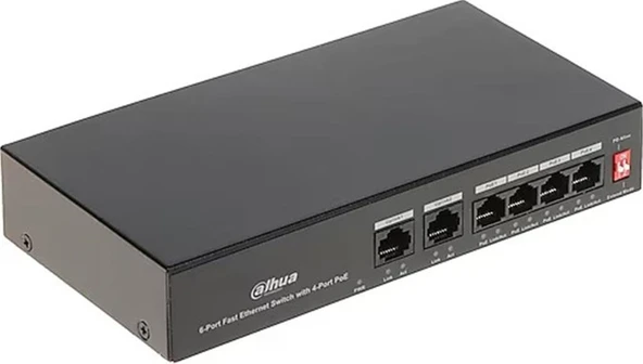 Dahua PFS3006-4ET-36 6 Port 10-100 (4 Poe + 2fe Uplınk Toplam 36W Poe) ürün görseli 1