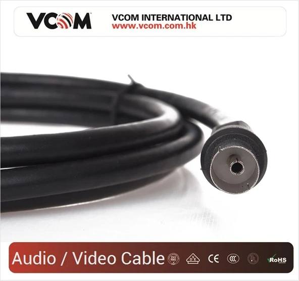 Vcom CV602-B 10mt Analog Siyah Tv Uzatma ürün görseli 1