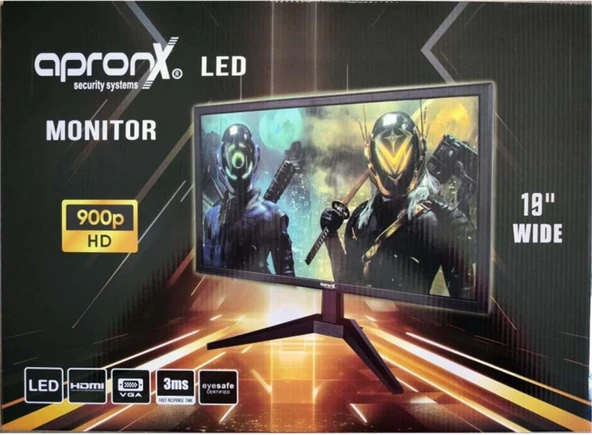 Apronx APX-NW19 900p 19" Led Vga+Hdmi Monitor ürün görseli 1