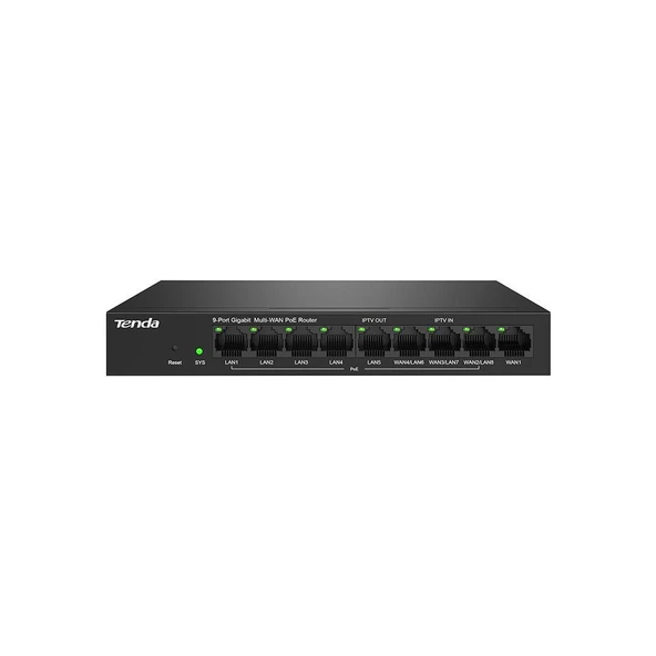 Tenda G0-8G-PoE 9 Port 8 Port Poe+ 10-100-1000 Switch Çelik Kasa POE Router ürün görseli 1