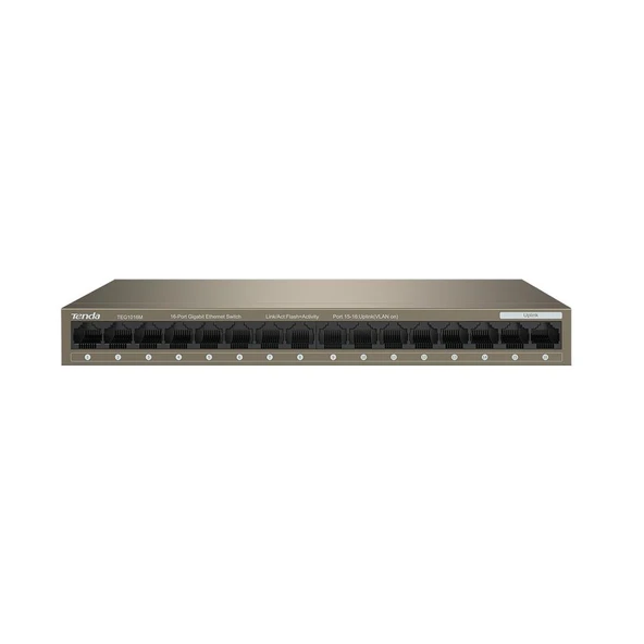 Tenda TEG1016M 16 Port 10-100-1000 Mbps Switch Metal Kasa ürün görseli 1
