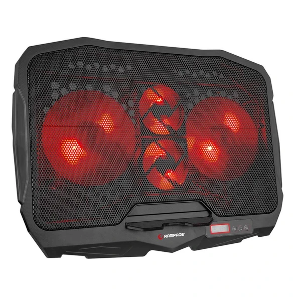 Addison Rampage AD-RC4 Siyah 2-125 mm+2-70mm Işıklı Fan 15"-17" Notebook Soğutucu Stand ürün görseli 1