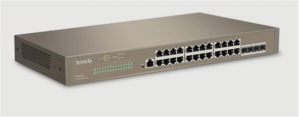 Tenda TEG3328F 24 Port 10-100-1000 Switch 4 Port SFP L2 Çelik Kasa Rack Mount ürün görseli 1