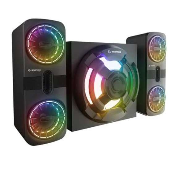 Rampage RMS-311 SHARD 2+1 80W Siyah USB,FM,Bluetooth,HMDI,Optica Rgb Işıklı Speaker ürün görseli 1