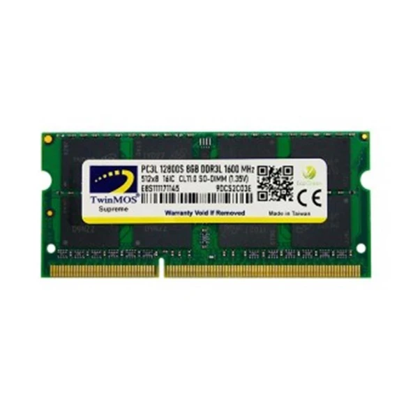 TwinMOS 8GB DDR3 1600MHz CL16 1.35V LOW VOLT.MDD3L8GB1600N Notebook Ram ürün görseli 1