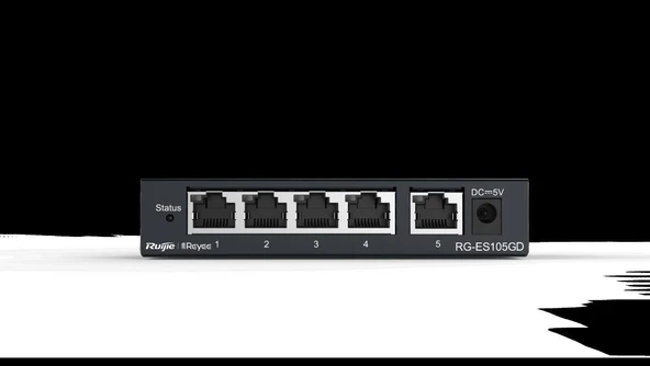 Ruijie-Reyee RG-ES105GD 5 Port 10-100-1000 Mbps Gbit Yönetilemez Switch Çelik Kasa ürün görseli 1