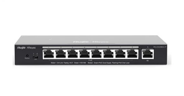 Ruijie-Reyee RG-ES209GC-P 8 Port POE+ 10-100-1000Mbps+1Port 10-100-1000Mbps Yönetilebilir Çelik 120W ürün görseli 1