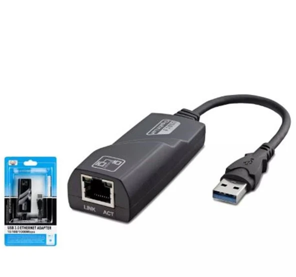 HADRON HDX5265 USB3.0 ETHERNET CARD 10-100-1000 MBPS SİYAH ürün görseli 1