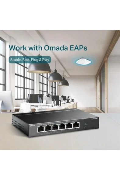 TP-Link TL-SF1006P 6 Port 10/100 Mbps Switch Outlet ürün görseli 1