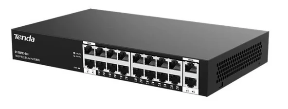 Tenda S218GPC-BH16FE PoE+ Port 167W 2x GE Uplink Switch ürün görseli 1