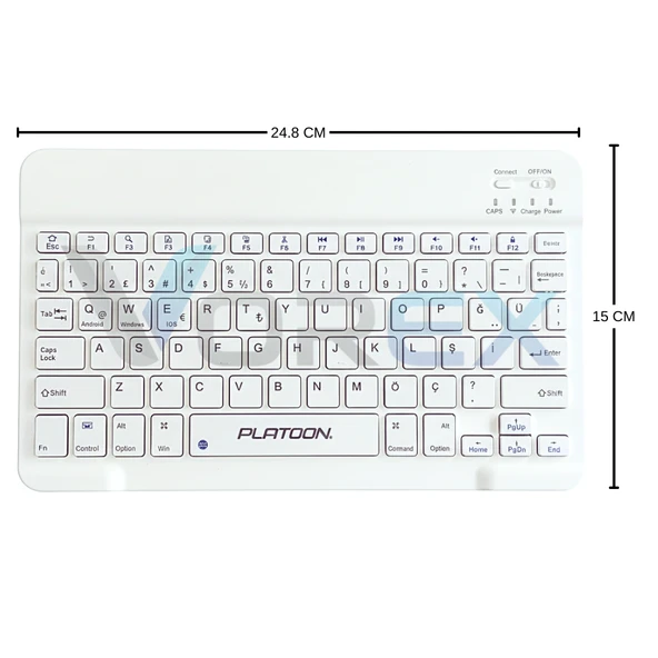 PL-366 Bluetooth Kablosuz Klavye – Type-C Şarjlı, Tablet Telefon PC Uyumlu - Resim 7