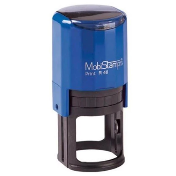 Mobi Stamps Yuvarlak Kaşe Printer Otomatik 40 MM Kırmızı-Mavi-Siyah R40 ürün görseli 1