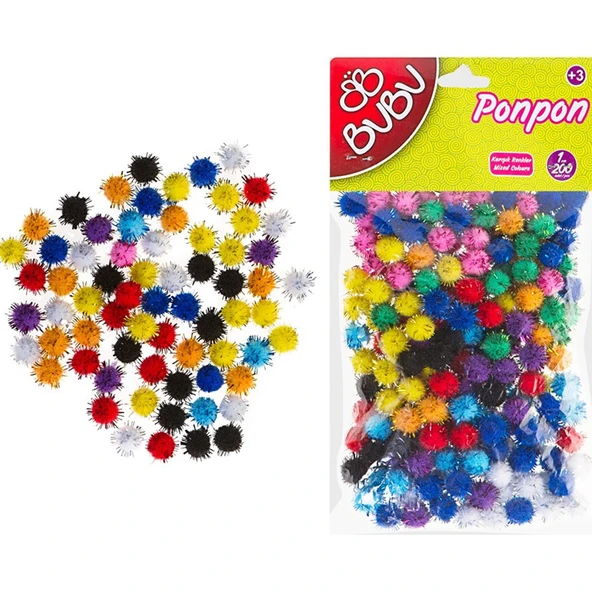 Bu-Bu Pon Pon Simli 1 CM 200 Lü Karma 10x10 BUBU00111 ürün görseli 1
