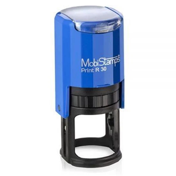 Mobi Stamps Yuvarlak Kaşe Printer Otomatik 30 MM Kırmızı-Mavi-Siyah R30 ürün görseli 1
