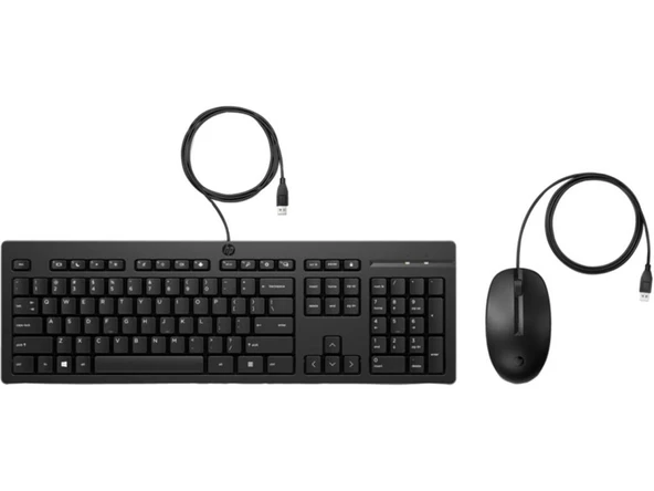 HP 225 Kablolu Fare ve Klavye 286J4AA Siyah ürün görseli 1