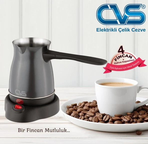 CVS DN 19833 Elektrikli Çelik Cezve Gri ürün görseli 1