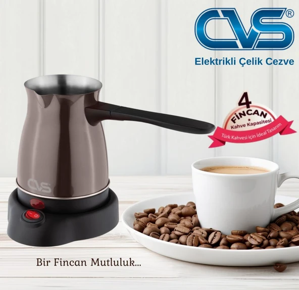 CVS DN 19833 Elektrikli Çelik Cezve Kahverengi ürün görseli 1