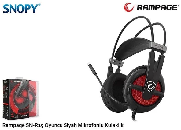 Snopy Rampage SN-R15 Oyuncu Siyah Mikrofonlu Kulaklık ürün görseli 1
