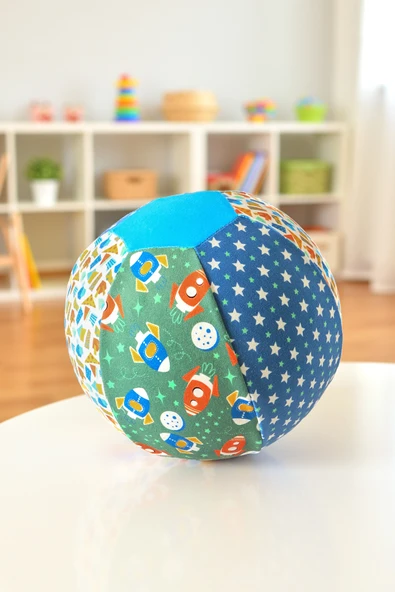 Baskılı Peluş Bez Balon Kılıfı Yıkanabilir Yumuşak Bebek Balonlu Oyun Topu Boys ürün görseli 1