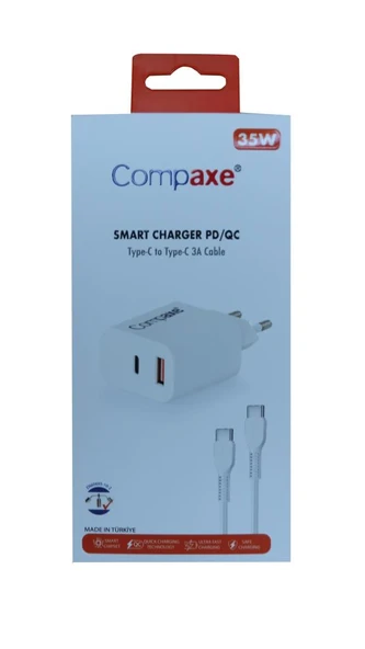 Compaxe CTA-350TT  35W 5V 3A PD-QC+ Type-C To Type-C  Şarj Kablosu ürün görseli 1