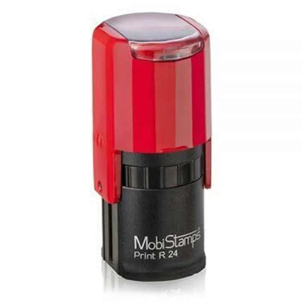 Mobi Stamps Yuvarlak Kaşe Printer Otomatik 24 MM Kırmızı-Mavi-Siyah R 24 ürün görseli 1